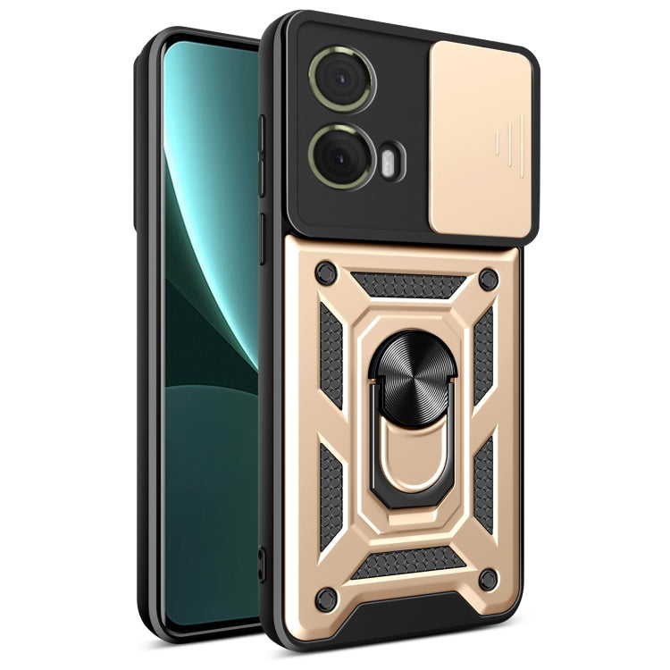 For Motorola Moto G85 / S50 Neo Sliding Camera Cover Design TPU+PC Phone Case(Gold) - free shipping - PMC TechLife - Order now!