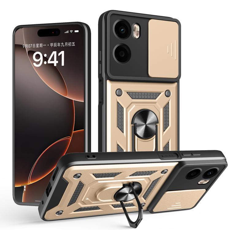 For Motorola Moto G05 Sliding Camera Cover Design TPU+PC Phone Case(Gold) - free shipping - PMC TechLife - Order now!