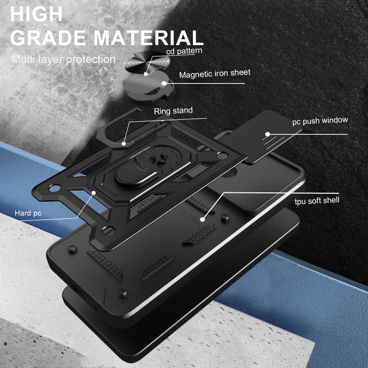 For Motorola Moto G05 Sliding Camera Cover Design TPU+PC Phone Case(Blue) - free shipping - PMC TechLife - Order now!