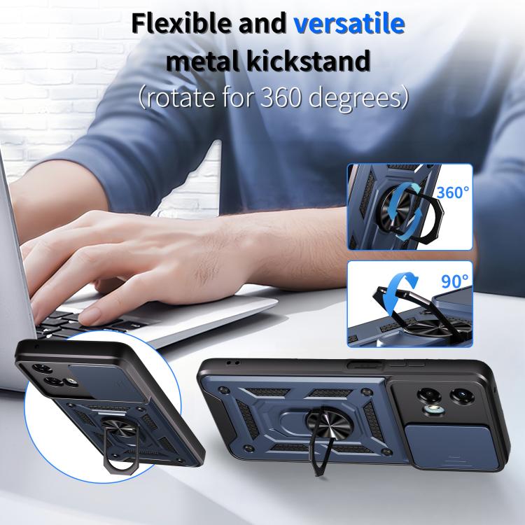 For Motorola Moto G 5G 2024 Sliding Camera Cover Design TPU+PC Phone Case(Blue) - free shipping - PMC TechLife - Order now!