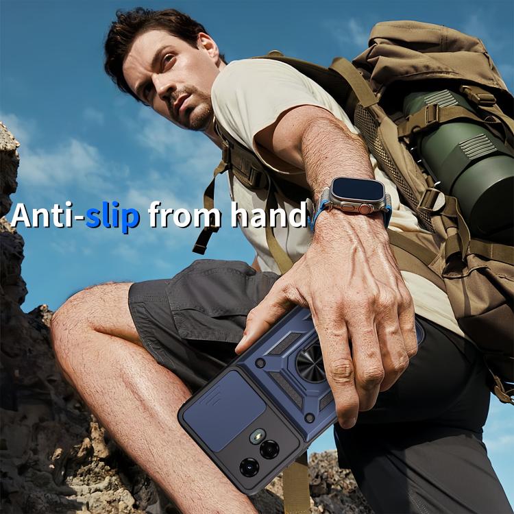 For Motorola Moto G 5G 2024 Sliding Camera Cover Design TPU+PC Phone Case(Blue) - free shipping - PMC TechLife - Order now!