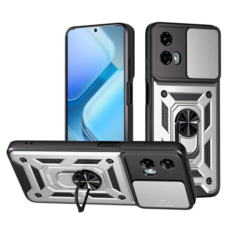 For Motorola Moto G 5G 2024 Sliding Camera Cover Design TPU+PC Phone Case(Silver) - free shipping - PMC TechLife - Order now!