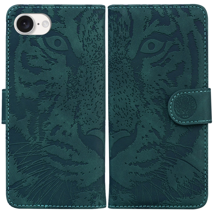 For iPhone 16e Tiger Embossing Pattern Leather Phone Case(Green) - free shipping - PMC TechLife - Order now!