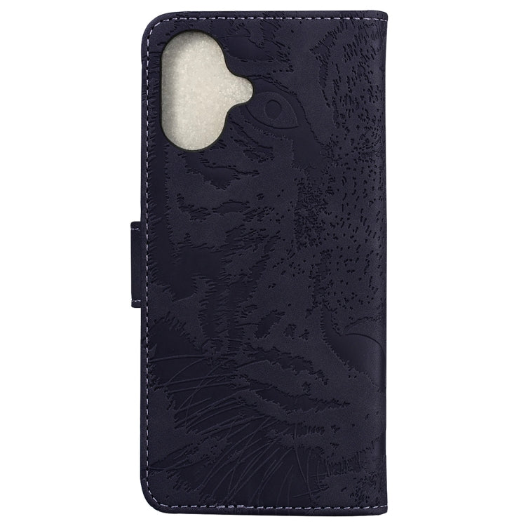 For iPhone 16 Tiger Embossing Pattern Leather Phone Case(Black) - iPhone 16 Cases by PMC TechLife | Online Shopping South Africa | PMC TechLife | Buy Now Pay Later Mobicred