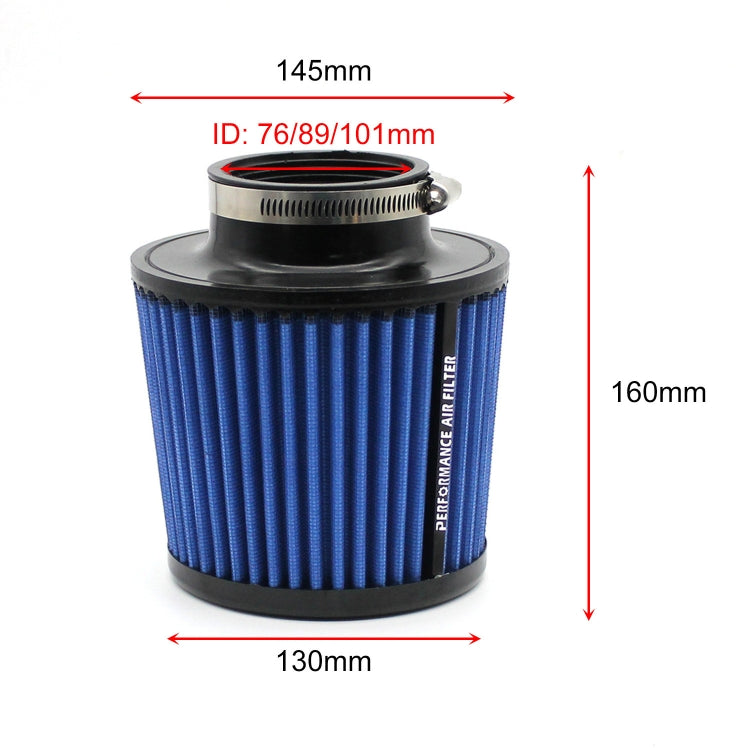 XH-UN077-079 Car High Flow Cold Cone Engine Air Intake Filter, Size:63mm(Black) - Air Intake System by PMC TechLife | Online Shopping South Africa | PMC TechLife | Buy Now Pay Later Mobicred