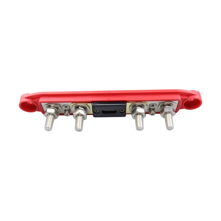 CP-4124-02 RV Yacht M8 Single Row 4-way Power Distribution Block Busbar with Cover with 300A Fuse - Booster Cable & Clip by PMC TechLife | Online Shopping South Africa | PMC TechLife | Buy Now Pay Later Mobicred