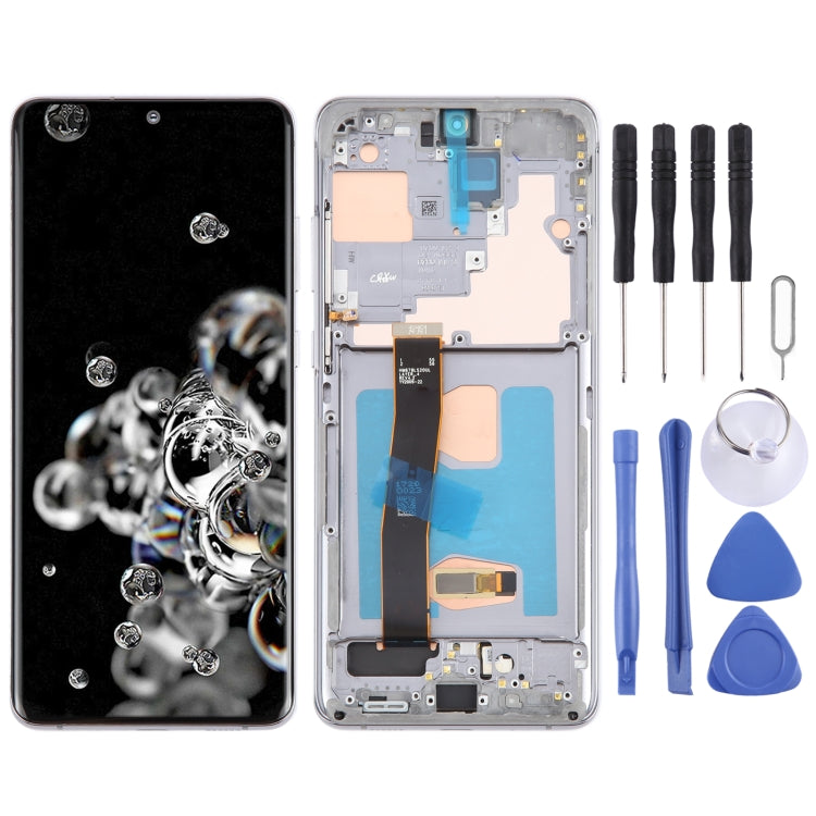 For Samsung Galaxy S20 Ultra 4G/5G SM-G988 6.67 inch OLED LCD Screen Digitizer Full Assembly with Frame (Grey) - free shipping - PMc TechLife - Order now!