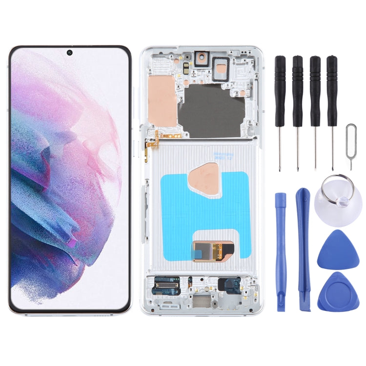 For Samsung Galaxy S21+ 5G SM-G996B 6.67 inch 6.67 inch OLED LCD Screen Digitizer Full Assembly with Frame(Silver) - free shipping - PMc TechLife - Order now!