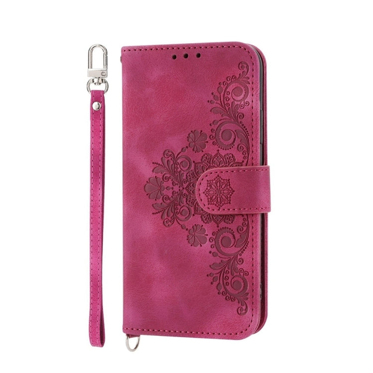 For Xiaomi 14 Ultra Skin-feel Flowers Embossed Wallet Leather Phone Case(Wine Red) - 14 Ultra Cases by PMC TechLife | Online Shopping South Africa | PMC TechLife | Buy Now Pay Later Mobicred