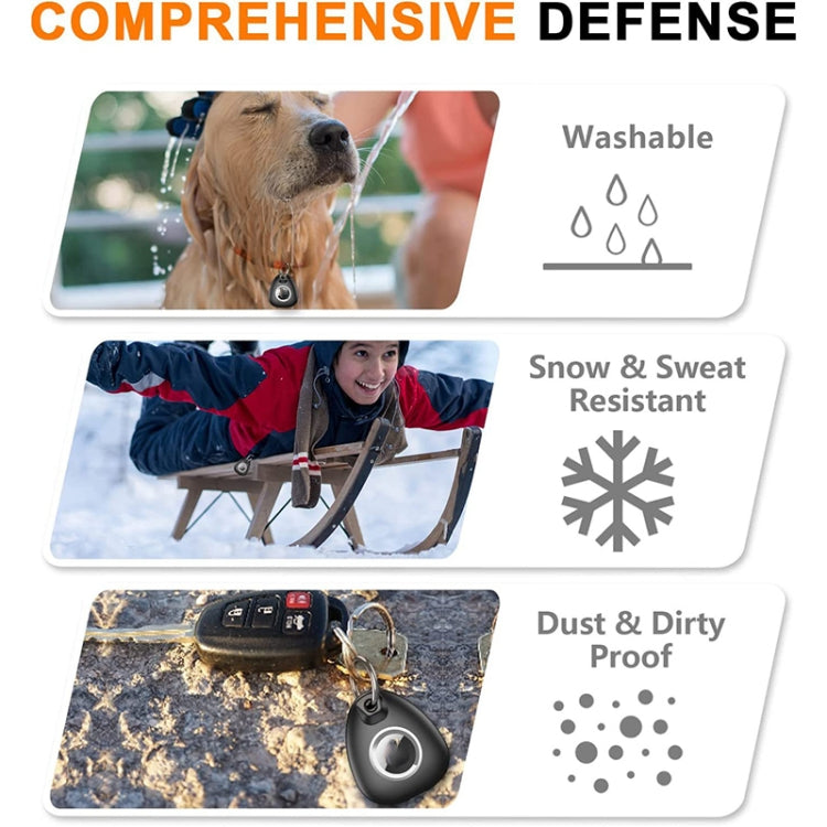 2pcs Waterproof Anti-drop Anti-lost Tracker Positioning TPU Protective Case for AirTag(Black) - Other by PMc TechLife | Online Shopping South Africa | PMc TechLife | Buy Now Pay Later Mobicred