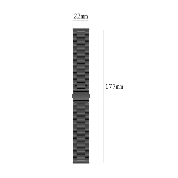 For Huawei Watch 4 / 4 Pro Three Bead Stainless Steel Watch Band(Black Gold) - Watch Bands by PMC TechLife | Online Shopping South Africa | PMC TechLife