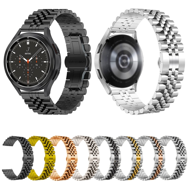 For Huawei Watch 4 / 4 Pro Five Bead Stainless Steel Watch Band(Black) - Watch Bands by PMC TechLife | Online Shopping South Africa | PMC TechLife | Buy Now Pay Later Mobicred