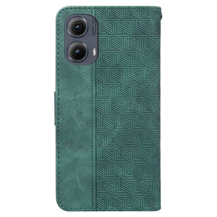 For Motorola Edge 2024 Geometric Embossed Leather Phone Case(Green) - free shipping - PMC Jewellery - Order now!