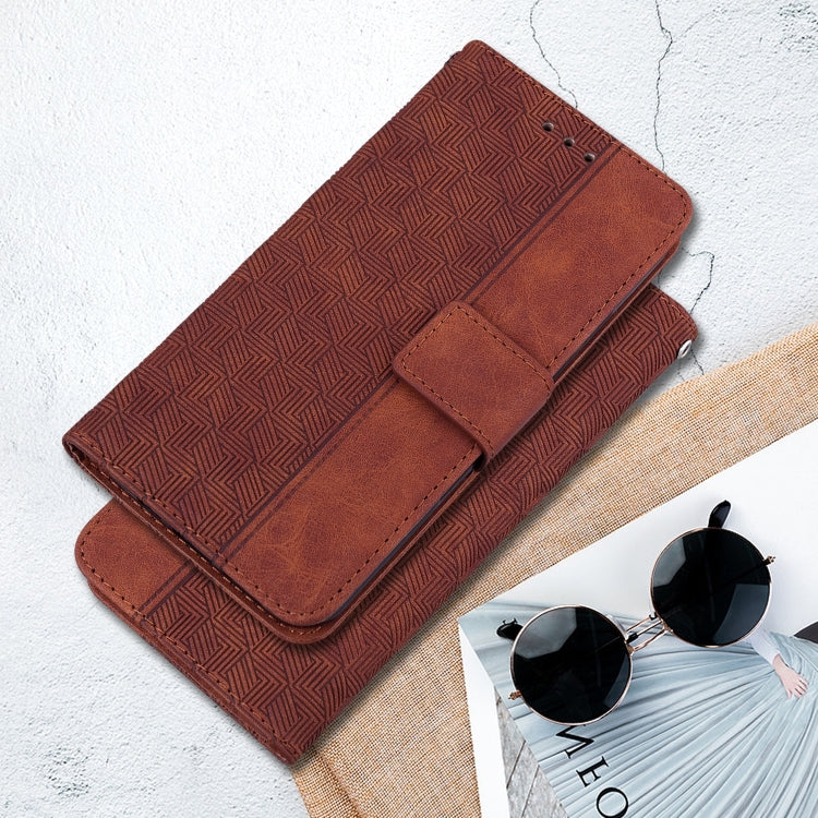 For Realme 12 5G Geometric Embossed Leather Phone Case(Brown) - Realme Cases by PMC TechLife | Online Shopping South Africa | PMC TechLife | Buy Now Pay Later Mobicred