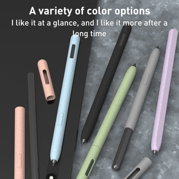 For Samsung Galaxy Tab S6 Lite LOVE MEI Frosted Leather Texture Silicone Protective Pen Case(Purple) - Pencil Accessories by LOVE MEI | Online Shopping South Africa | PMC TechLife