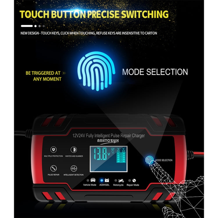 ANHTCzyx 12V 8A  / 24V 4A Automobile Battery Charger Motorcycle Battery Repair Type AGM(AU Plug) - Battery Charger by PMC TechLife | Online Shopping South Africa | PMC TechLife | Buy Now Pay Later Mobicred