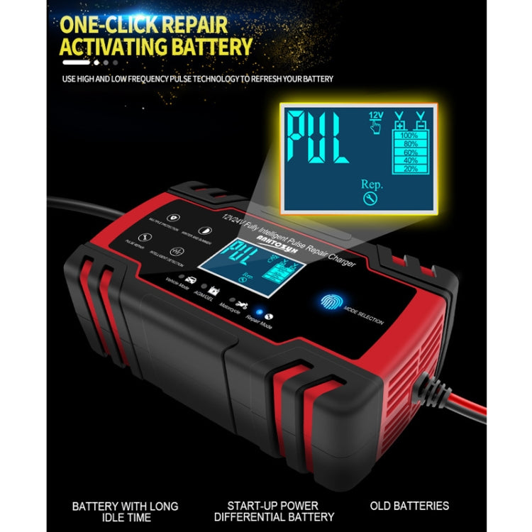 ANHTCzyx 12V 8A  / 24V 4A Automobile Battery Charger Motorcycle Battery Repair Type AGM(AU Plug) - Battery Charger by PMC TechLife | Online Shopping South Africa | PMC TechLife | Buy Now Pay Later Mobicred