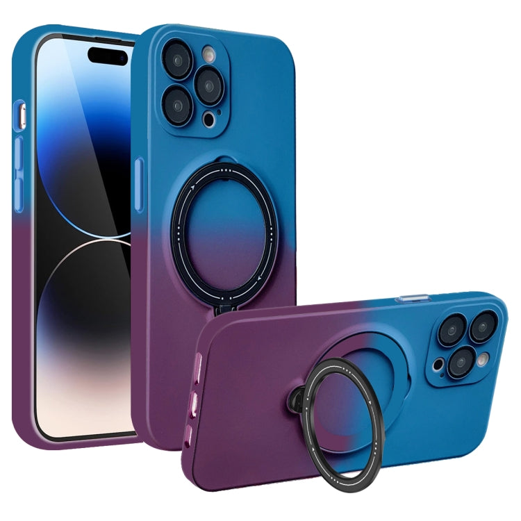 For iPhone 14 Pro Gradient TPU MagSafe Holder Phone Case(Blue Purple) - free shipping - PMC TechLife - Order now!