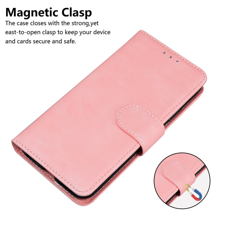 For iPhone 16 Skin Feel Pure Color Flip Leather Phone Case(Pink) - iPhone 16 Cases by PMC TechLife | Online Shopping South Africa | PMC TechLife | Buy Now Pay Later Mobicred