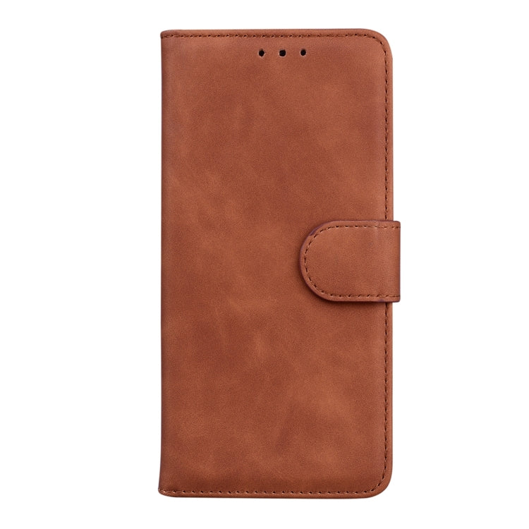 For Xiaomi Redmi Note 13 5G Skin Feel Pure Color Flip Leather Phone Case(Brown) - Note 13 Cases by PMC TechLife | Online Shopping South Africa | PMC TechLife | Buy Now Pay Later Mobicred