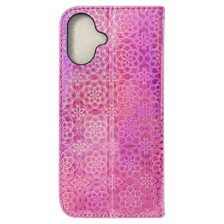 For iPhone 16 Plus Colorful Magnetic Buckle Leather Phone Case(Pink) - iPhone 16 Plus Cases by PMC TechLife | Online Shopping South Africa | PMC TechLife | Buy Now Pay Later Mobicred