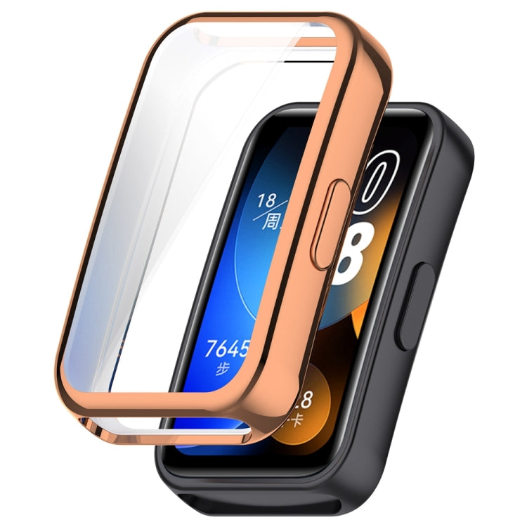 For Huawei Band 8 Full Coverage TPU Electroplating Watch Protective Case(Rose Gold) - Watch Cases by PMC TechLife | Online Shopping South Africa | PMC TechLife