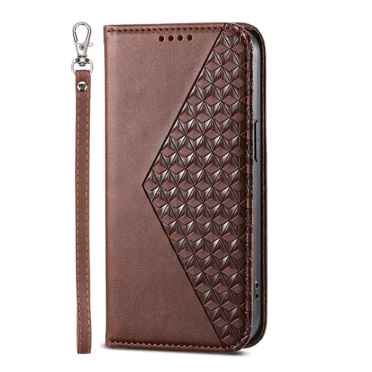 For Xiaomi 14 Pro Cubic Grid Calf Texture Magnetic Leather Phone Case(Brown) - 14 Pro Cases by PMC TechLife | Online Shopping South Africa | PMC TechLife | Buy Now Pay Later Mobicred