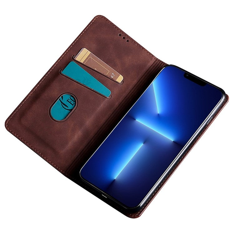 For vivo Y03 4G Skin Feel Magnetic Leather Phone Case(Dark Brown) - vivo Cases by PMC TechLife | Online Shopping South Africa | PMC TechLife | Buy Now Pay Later Mobicred