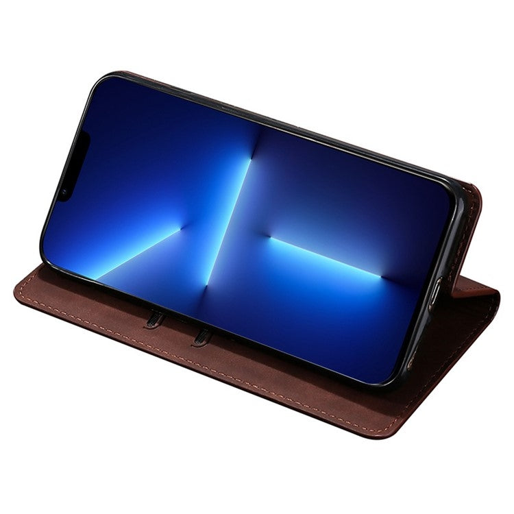 For vivo Y03 4G Skin Feel Magnetic Leather Phone Case(Dark Brown) - vivo Cases by PMC TechLife | Online Shopping South Africa | PMC TechLife | Buy Now Pay Later Mobicred
