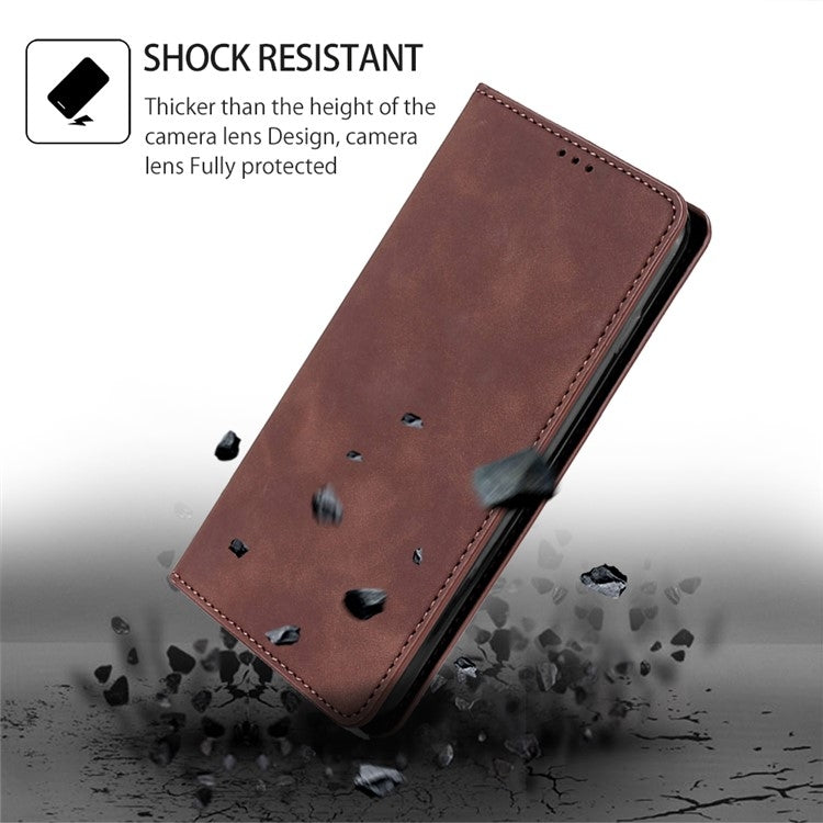 For vivo Y03 4G Skin Feel Magnetic Leather Phone Case(Dark Brown) - vivo Cases by PMC TechLife | Online Shopping South Africa | PMC TechLife | Buy Now Pay Later Mobicred