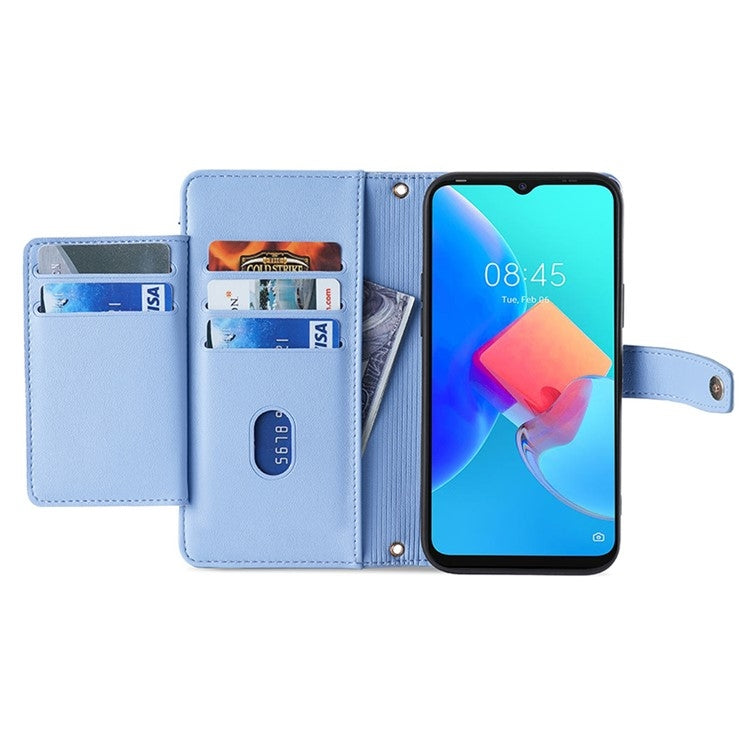 For Huawei Mate 60 Pro / Pro+ Lite Sheep Texture Cross-body Zipper Wallet Leather Phone Case(Blue) - Huawei Cases by PMC TechLife | Online Shopping South Africa | PMC TechLife | Buy Now Pay Later Mobicred