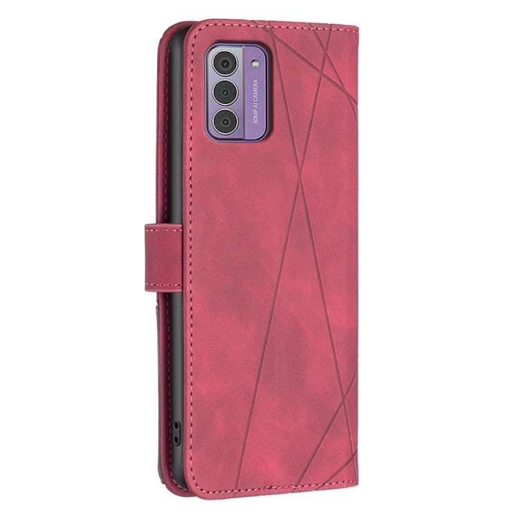 For Nokia G42 Magnetic Buckle Rhombus Texture Leather Phone Case(Red) - Nokia Cases by PMC TechLife | Online Shopping South Africa | PMC TechLife