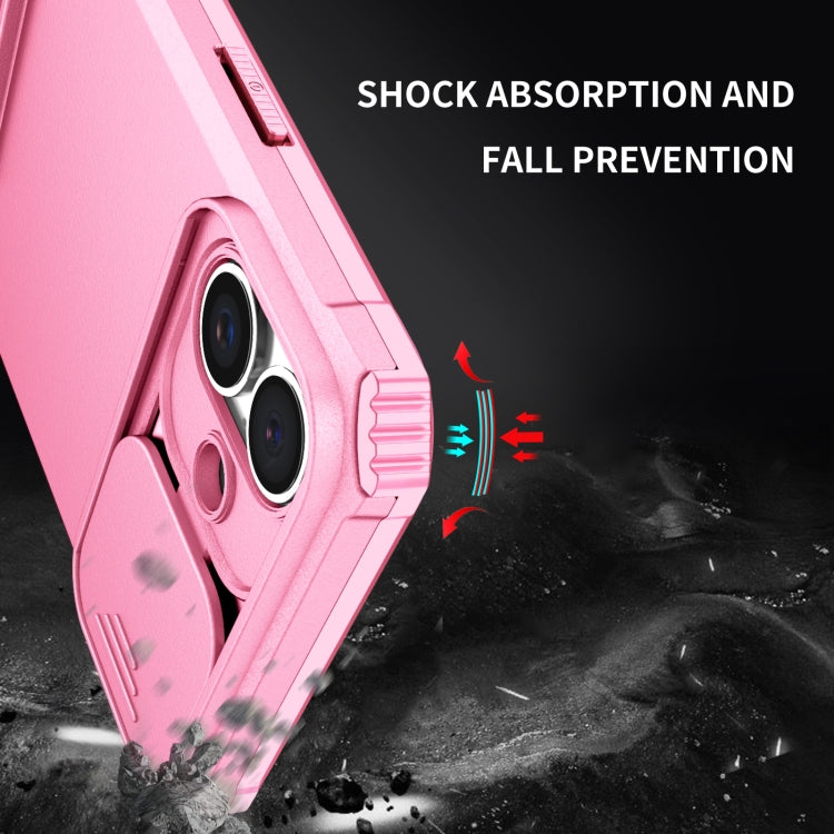 For iPhone 16 Plus Stereoscopic Holder Sliding Camshield Phone Case(Pink) - iPhone 16 Plus Cases by PMC TechLife | Online Shopping South Africa | PMC TechLife | Buy Now Pay Later Mobicred