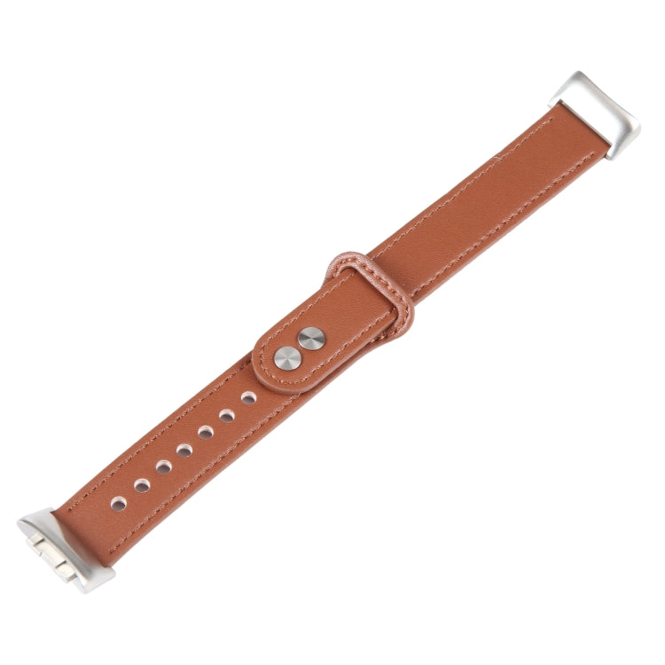 For Fitbit Charge 5 PU Leather Replacement Watch Band(Brown) - Watch Bands by PMC TechLife | Online Shopping South Africa | PMC TechLife | Buy Now Pay Later Mobicred