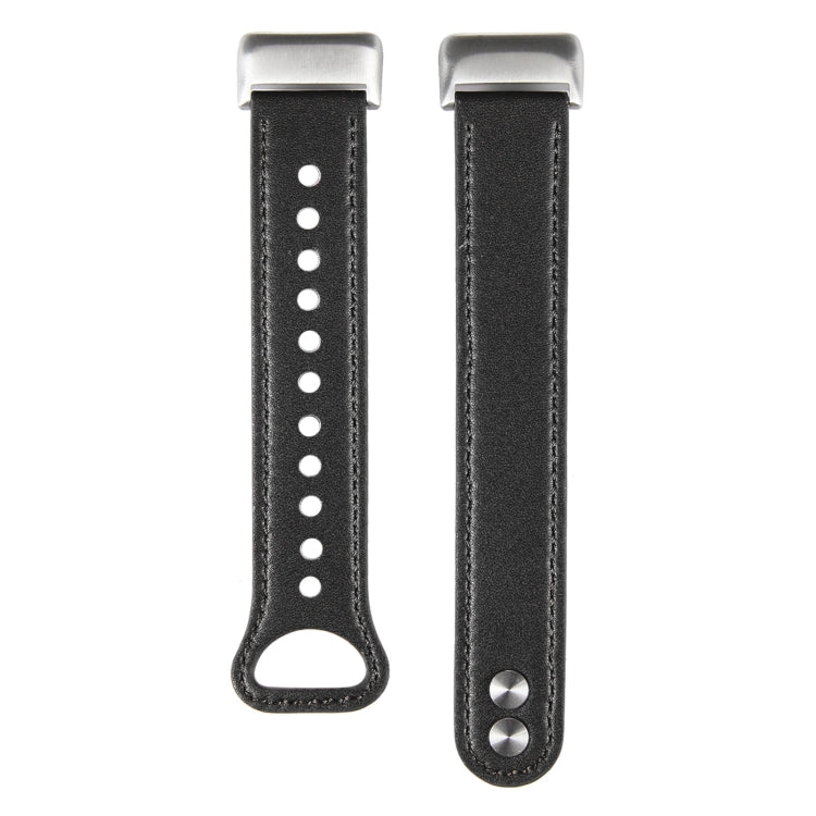 For Fitbit Charge 5 PU Leather Replacement Watch Band(Black) - Watch Bands by PMC TechLife | Online Shopping South Africa | PMC TechLife | Buy Now Pay Later Mobicred