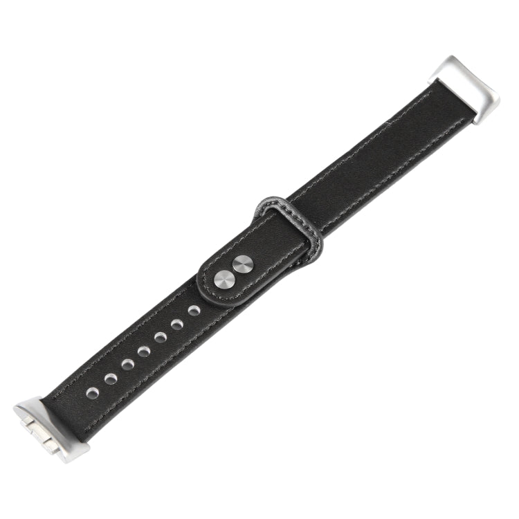 For Fitbit Charge 5 PU Leather Replacement Watch Band(Black) - Watch Bands by PMC TechLife | Online Shopping South Africa | PMC TechLife | Buy Now Pay Later Mobicred