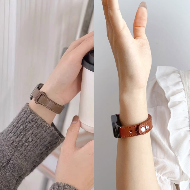 For Fitbit Charge 5 PU Leather Replacement Watch Band(Creamy White) - Watch Bands by PMC TechLife | Online Shopping South Africa | PMC TechLife | Buy Now Pay Later Mobicred