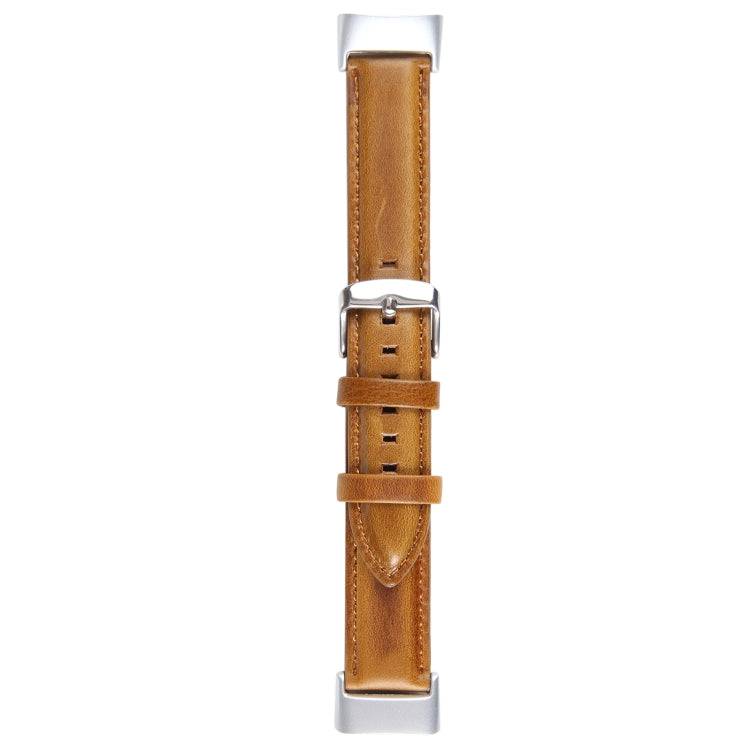 For Fitbit Charge 5 18mm Bamboo Joint Texture Genuine Leather Watch Band(Light Brown) - free shipping - PMC TechLife - Order now!