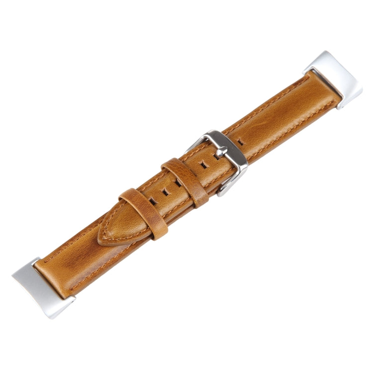 For Fitbit Charge 5 18mm Bamboo Joint Texture Genuine Leather Watch Band(Light Brown) - free shipping - PMC TechLife - Order now!