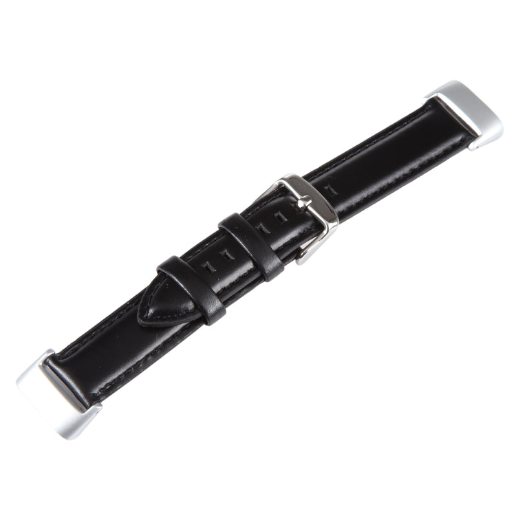 For Fitbit Charge 5 18mm Bamboo Joint Texture Genuine Leather Watch Band(Black) - free shipping - PMC TechLife - Order now!