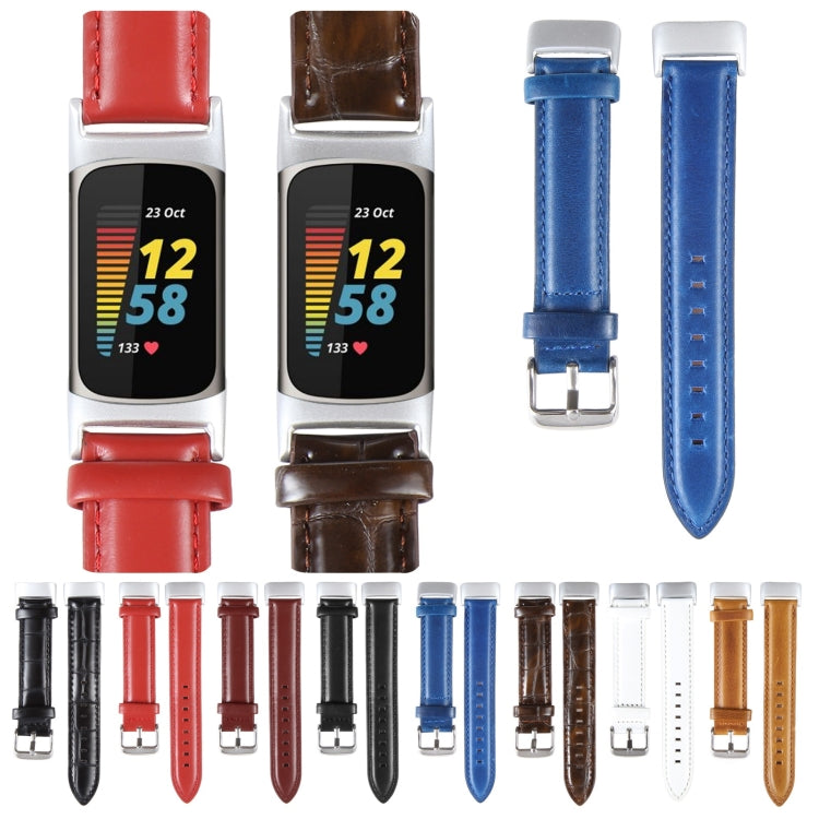 For Fitbit Charge 5 18mm Bamboo Joint Texture Genuine Leather Watch Band(Light Brown) - free shipping - PMC TechLife - Order now!