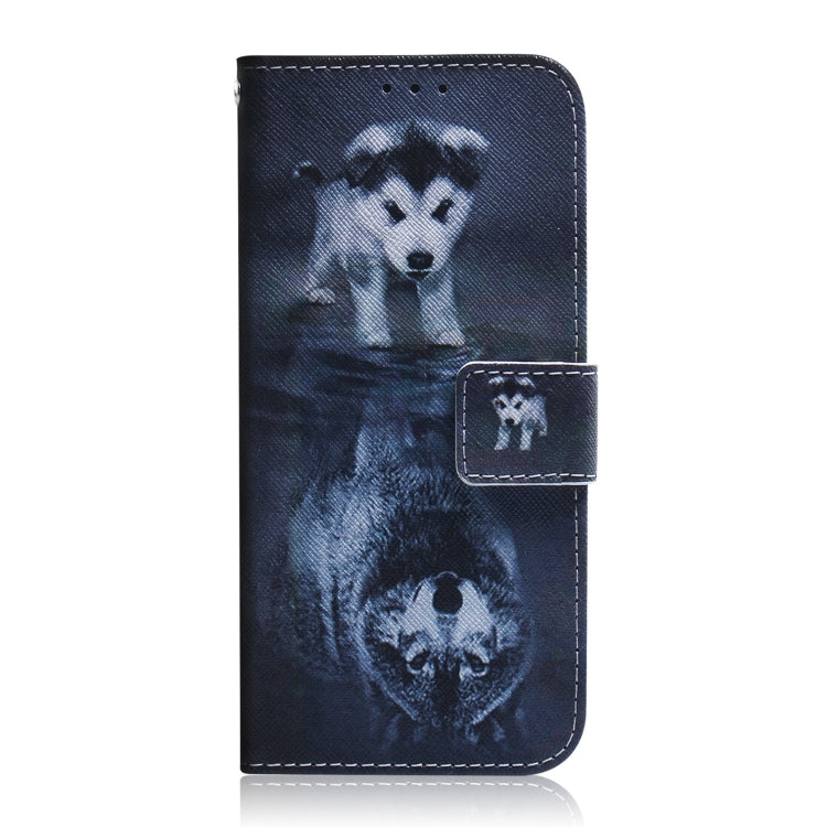 For iPhone 16 Coloured Drawing Flip Leather Phone Case(Wolf and Dog) - iPhone 16 Cases by PMC TechLife | Online Shopping South Africa | PMC TechLife | Buy Now Pay Later Mobicred