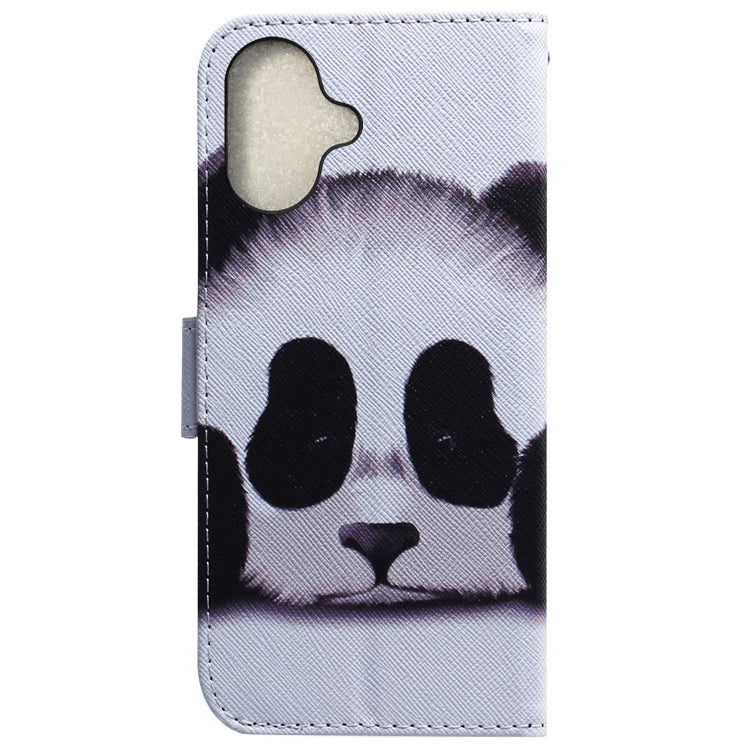 For iPhone 16 Coloured Drawing Flip Leather Phone Case(Panda) - iPhone 16 Cases by PMC TechLife | Online Shopping South Africa | PMC TechLife | Buy Now Pay Later Mobicred