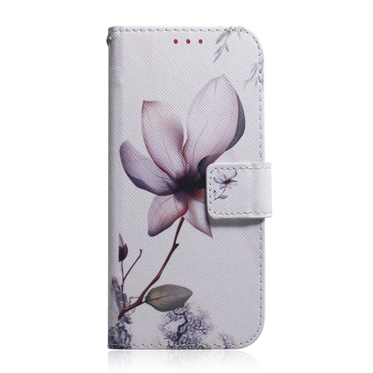 For iPhone 16 Coloured Drawing Flip Leather Phone Case(Magnolia) - iPhone 16 Cases by PMC TechLife | Online Shopping South Africa | PMC TechLife | Buy Now Pay Later Mobicred