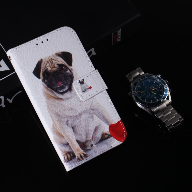 For iPhone 16 Pro Max Coloured Drawing Flip Leather Phone Case(Pug) - iPhone 16 Pro Max Cases by PMC TechLife | Online Shopping South Africa | PMC TechLife | Buy Now Pay Later Mobicred