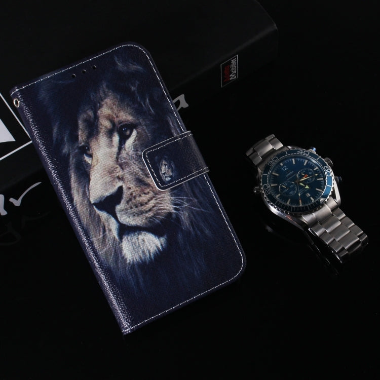 For iPhone 16 Pro Max Coloured Drawing Flip Leather Phone Case(Lion) - iPhone 16 Pro Max Cases by PMC TechLife | Online Shopping South Africa | PMC TechLife | Buy Now Pay Later Mobicred