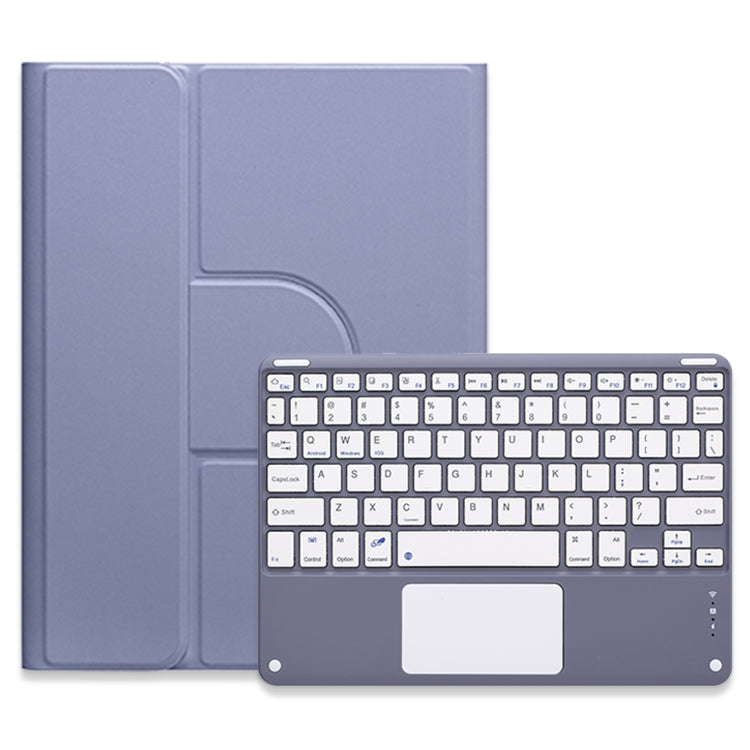 For iPad 10th Gen 10.9 2022 Square Button 360 Degree Rotatable Bluetooth Keyboard Leather Case with Touchpad(Lavender Purple) - Universal by PMC TechLife | Online Shopping South Africa | PMC TechLife