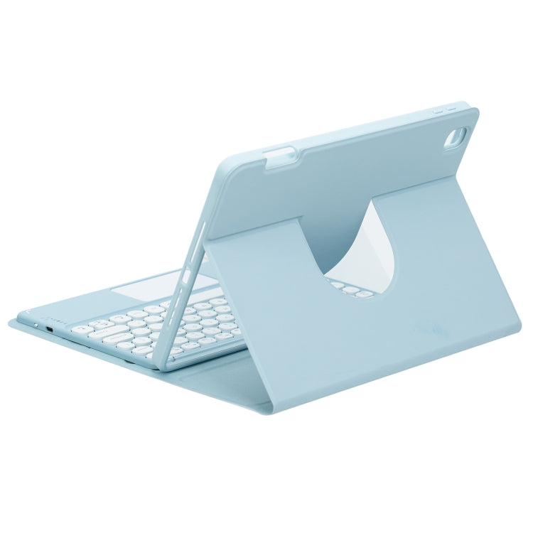 For iPad 10.2 2021 / Air 2019 Square Button 360 Degree Rotatable Bluetooth Keyboard Leather Case with Touchpad(Light Purple) - Universal by PMC TechLife | Online Shopping South Africa | PMC TechLife