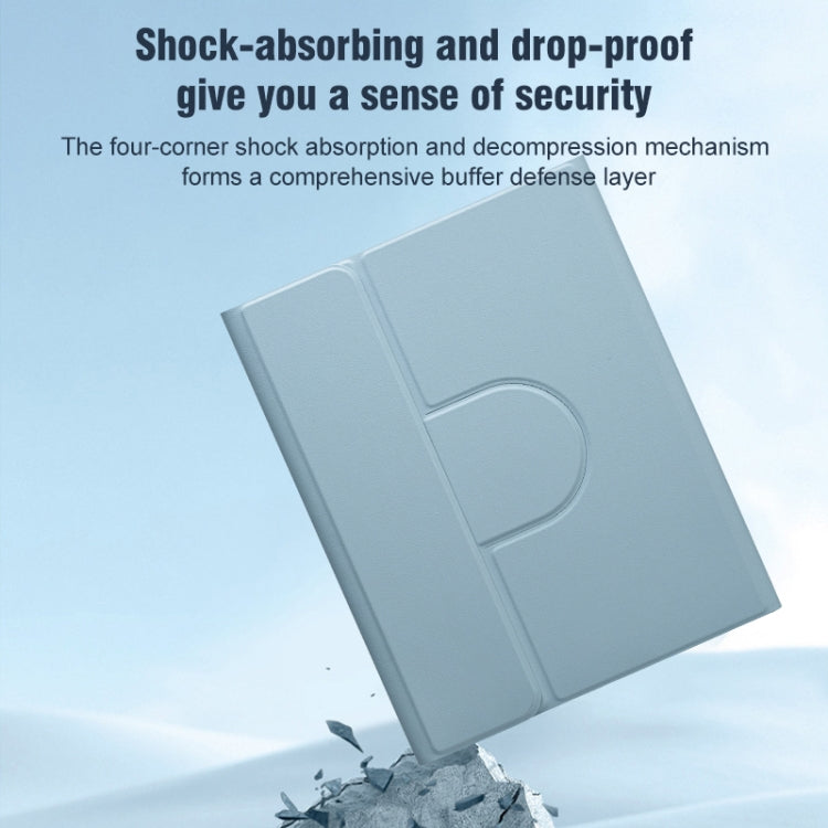 For iPad 10.2 2021 / Air 2019 Square Button 360 Degree Rotatable Bluetooth Keyboard Leather Case with Touchpad(Sky Blue) - Universal by PMC TechLife | Online Shopping South Africa | PMC TechLife