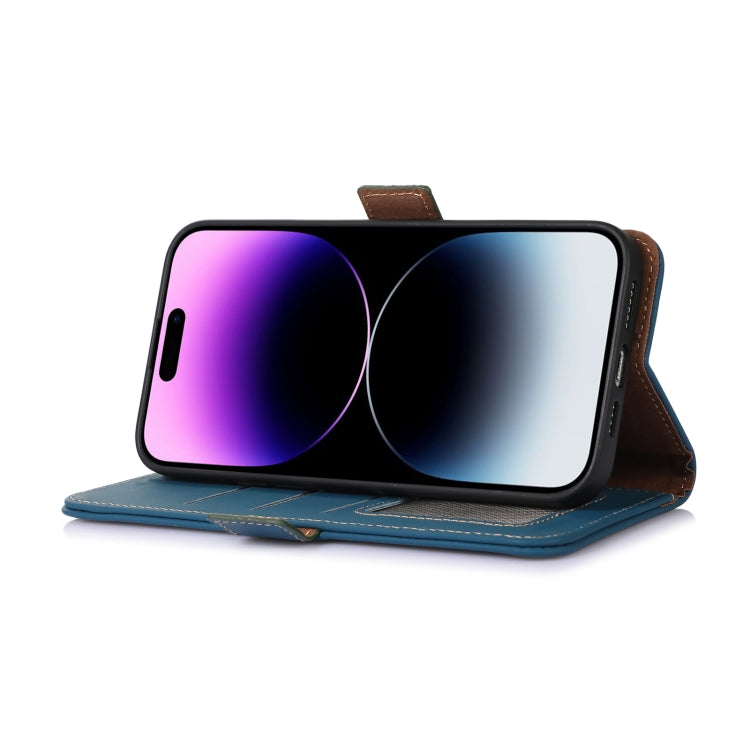 For Asus Zenfone 10 / Zenfone 9 Genuine Leather Magnetic RFID Leather Phone Case(Blue) - ASUS Cases by PMC TechLife | Online Shopping South Africa | PMC TechLife | Buy Now Pay Later Mobicred